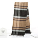 All-match Simple Men's Plaid Warm Scarf