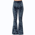 High Waist Stretch Print Blooming Bell-bottom Pants Casual