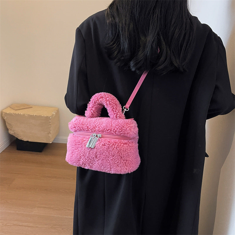 Autumn And Winter Lamb Wool Niche Popular Women's Bags Plush Portable