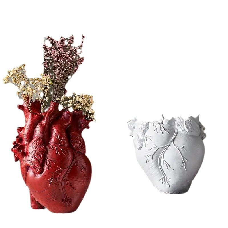 Heart Flower Pot Arrangement Resin Crafts Statue Ornaments