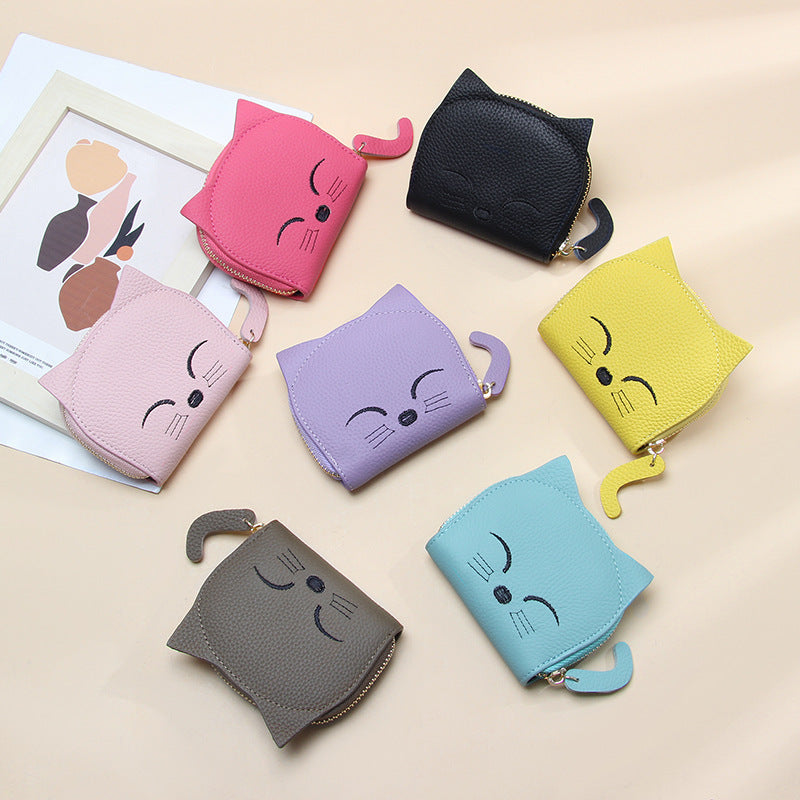 Women's Leather Card Holder Sweet Cartoon Pendant