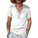 Summer Short Sleeve Men's Color Matching Thin