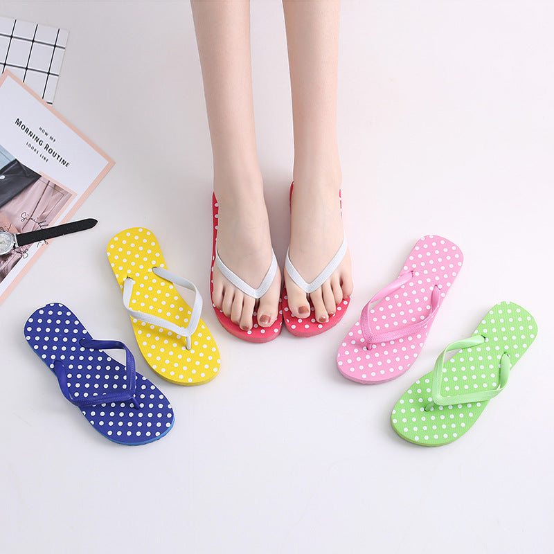 Simple Breathable Polka Dot Women's Slippers