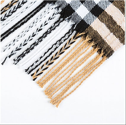 All-match Simple Men's Plaid Warm Scarf