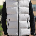 Men's Stand-up Collar Shoulder Sleeveless Vest, Fall And Winter Thickened Warm Slim Comfortable Loose Warm Simple Windproof Jacket