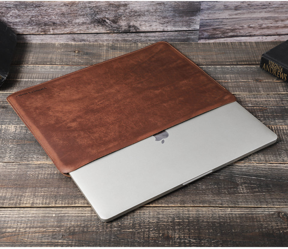 متوافق مع أجهزة Apple، مناسب لجهاز MacBook Pro 13.3 غطاء حماية Crazy Horse Leather