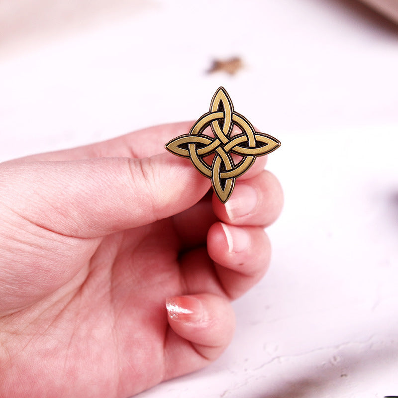 Medieval Celtic Knot Enamel Brooch