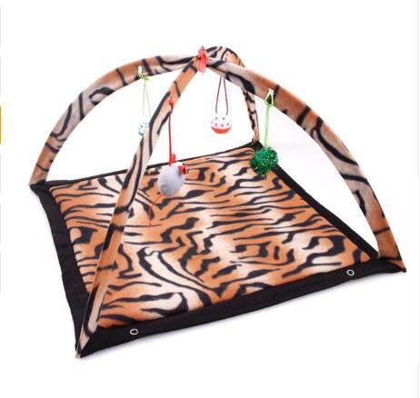 Cartoon Cat Play Tent Multifunctional Cat Hammocks Kitten Sleep Bed Foldable Cat Mat with Balls Cat Play House Toy