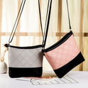 Women's Shoulder Messenger Embossed Diamond Plaid Retro Bucket Bag