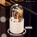 360 Rotating Large Capacity Transparent Makeup Brush Storage Pen Holder Acrylic Dust With Lid Desktop Cosmetic Storage Box