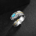 Feather Ring Female Turquoise Fashion