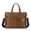 Men's Business Horizontal Leather Briefcase Handbag