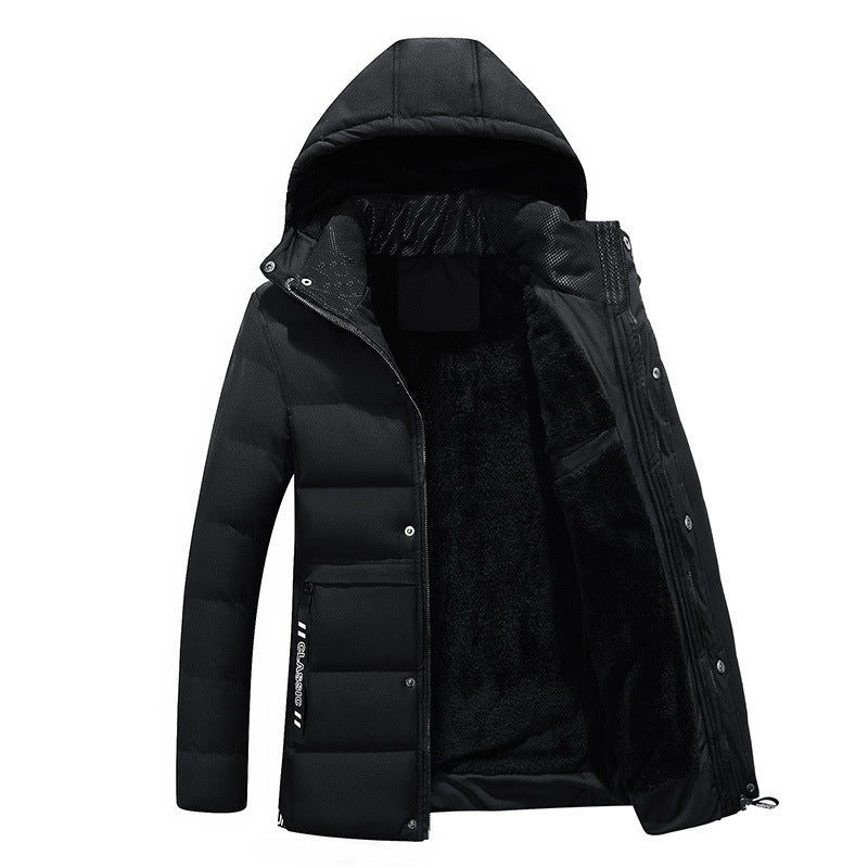 Handsome Men's Slim Fit Short Padded Coat With Velvet