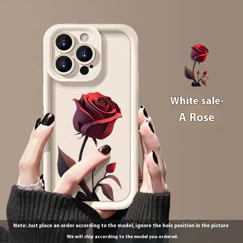 Red Rose Phone Case For Personality Frosted Silicone Drop-resistant 1