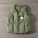 Japanese Retro Simple Men's Winter Thickened V-neck Loose And Warm Vest