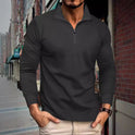 Twill Jacquard Half Long-sleeve Zipper Men