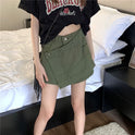 Women's Fashion Irregular High Waist Denim Short Pantskirt