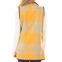 Women's Vest Top Check Lapel Sleeveless Cape