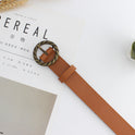 Women's Bronze Sun Buckle Vintage Decorative Belt