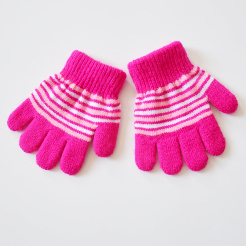 Autumn Winter Thermal Velvet Knitted Gloves