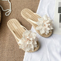 Gentle Woman Flowers All-matching Flat Shoes Non-slip Beach Sandals