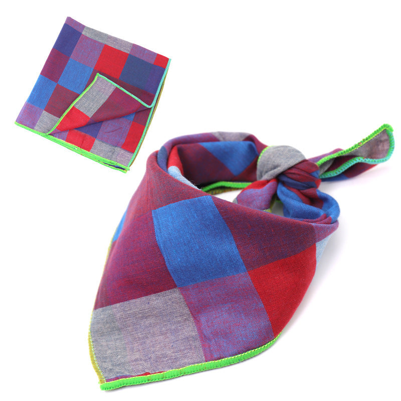 Plaid Double Sided Cotton Pet Scarf