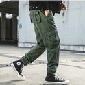 Overalls Men's American-style Retro Casual Loose Cropped Pants Multi-pocket Ankle Banded