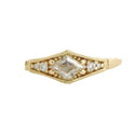 Simple Fashion Square Diamond Golden Ring Creative