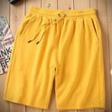 Sports Wide Leg Loose Casual Men's Combed Pure Color Cotton Shorts