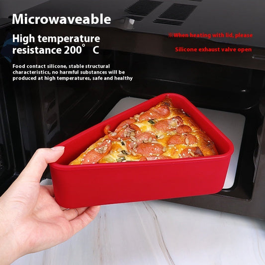 Edible Silicon Pizza Box Pastry Food Lunch Storage Box Refrigerator Microwave Heating Crisper