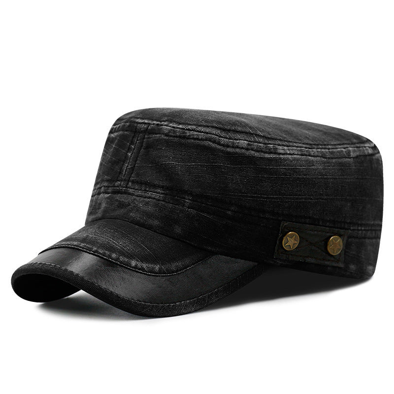 Hat Men's Korean Washed-out Denim Embroidery Military Cap Outdoor Sunshade