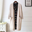 Women's Solid Color Temperament Mid-length Sweater Coat