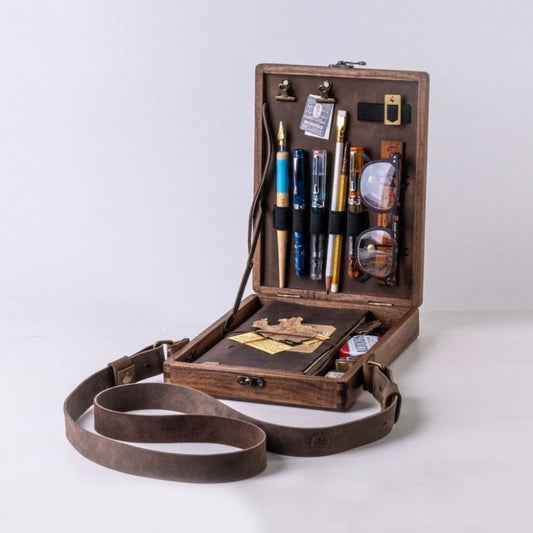 Writer Messenger Wooden Box Walnut Briefcase