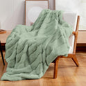 Soft Plush Striped Home Decorative Sofa Small Blanket