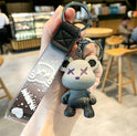 Cartoon Starry Chameleon Bear Car Silica Gel Key Chain