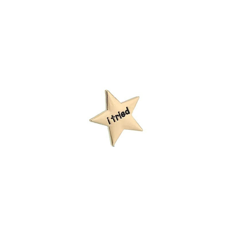 Creative Star Element Metal Medal English Five-pointed Star Brooch