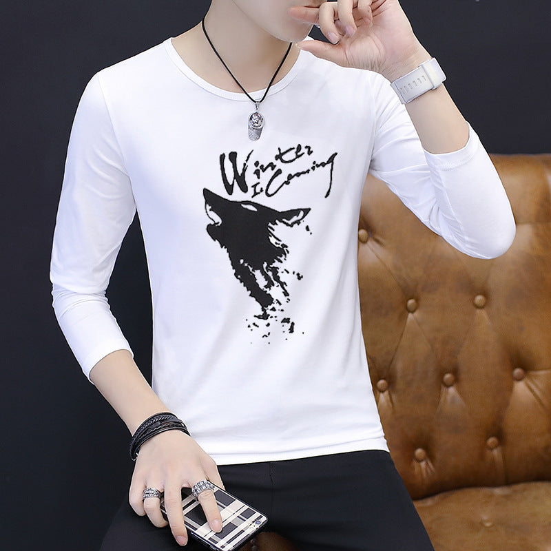 Long-sleeved Bottoming Autumn Clothes Korean Shirt T-shirt Men