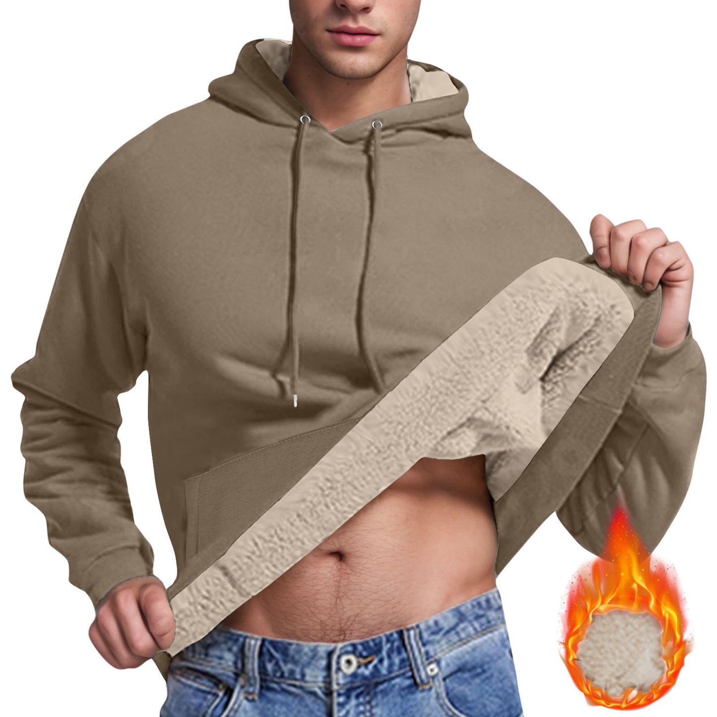 Cold Protection Cashmere Hoodie Cardigan Hooded Casual