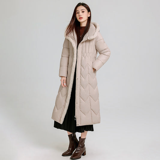 Long Overknee Down Cotton-padded Coat Lightweight Mom Coat