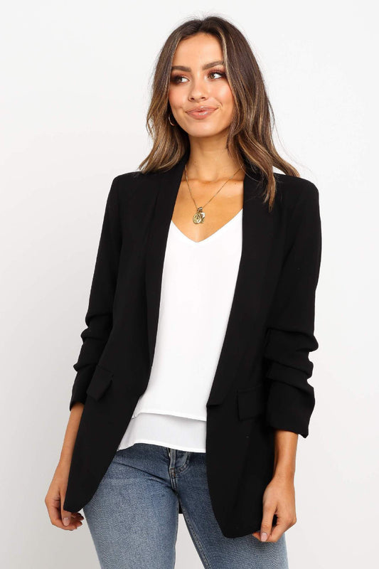 Solid color long sleeve jacket