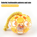 Dog Elastic Football Tug Of War Interactive Cotton Rope Ball Voice Cartoon Pet Ball Grinding Dog Toy