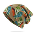 Women's New Print Double Layer Thin Pullover Hat Scarf Dual-purpose