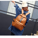 Men and women pu leather backpack