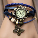 Cowhide winding bracelet watch