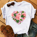 Ice Cream Flower Print Men And Women Couple Short Sleeve