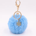 Christmas Snowflake Plush Key Chain Alloy Bag Pendant