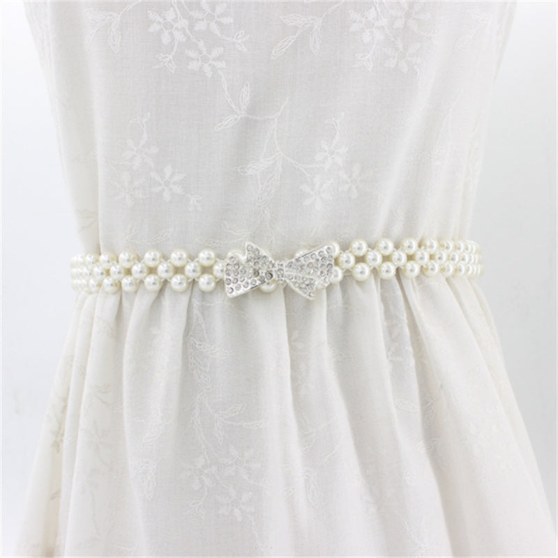 Women's Rhinestone Pearl Waist Chain Fashion Dress Decoration