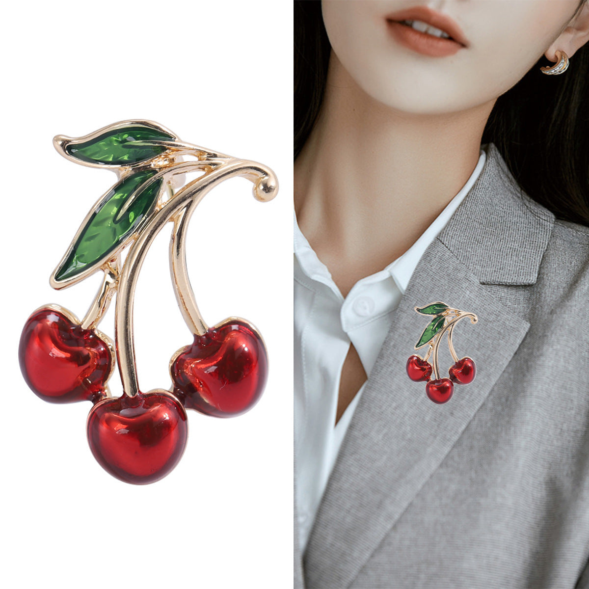 Clothing Accessories Clothing Brooch Red Dripping Cherry