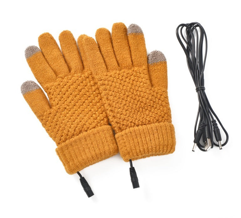 USB Heating Electric Heating Gloves Thermal Thickened Knitting