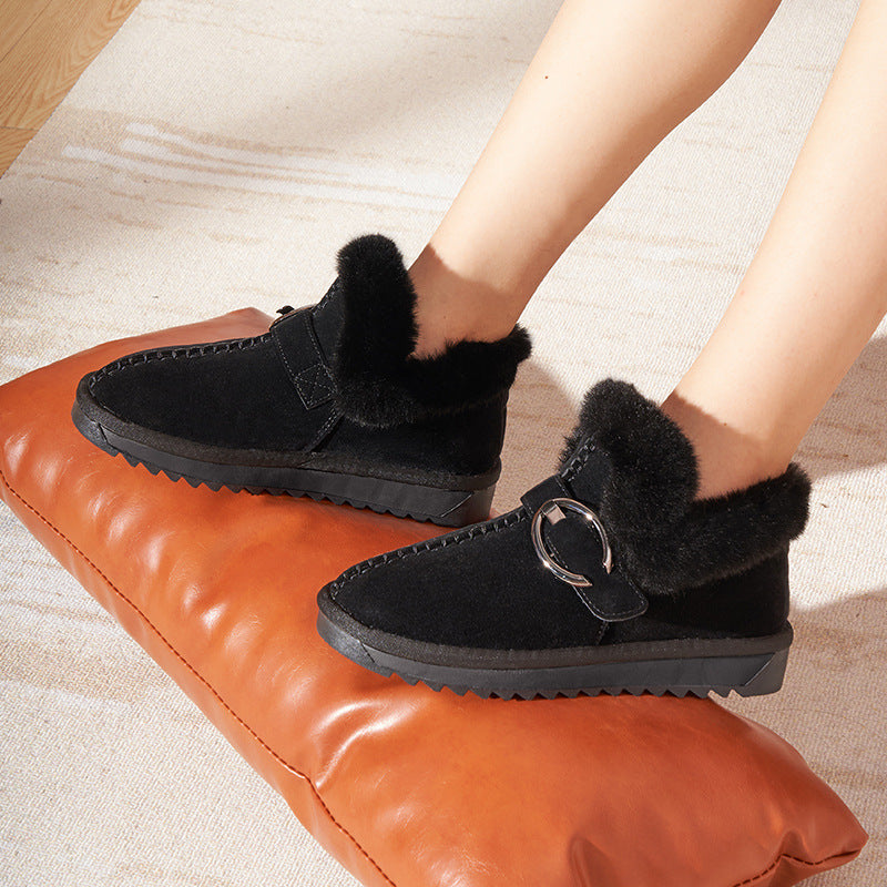 Fluffy Warm Snow Boots For Schoolgirl Bean Shoes